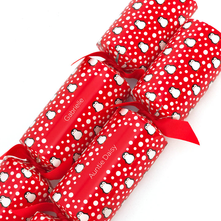 Personalised Cracker Making Craft Kit | Snowtime Penguin | Makes 4 or 6 Crackers