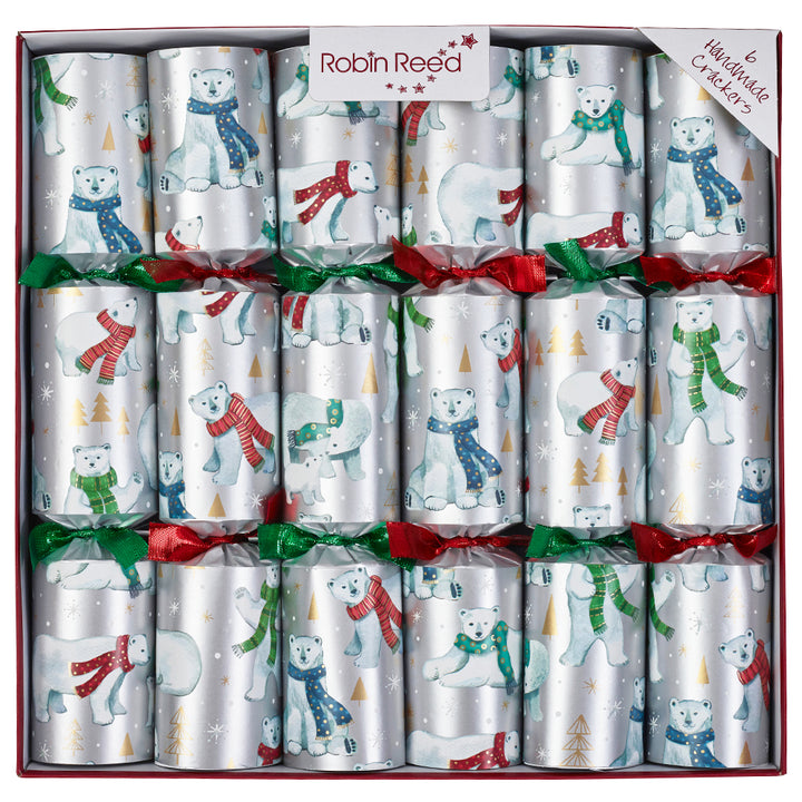 Polar Bears | 6 Handmade Crackers | Christmas Fun | Ready Made