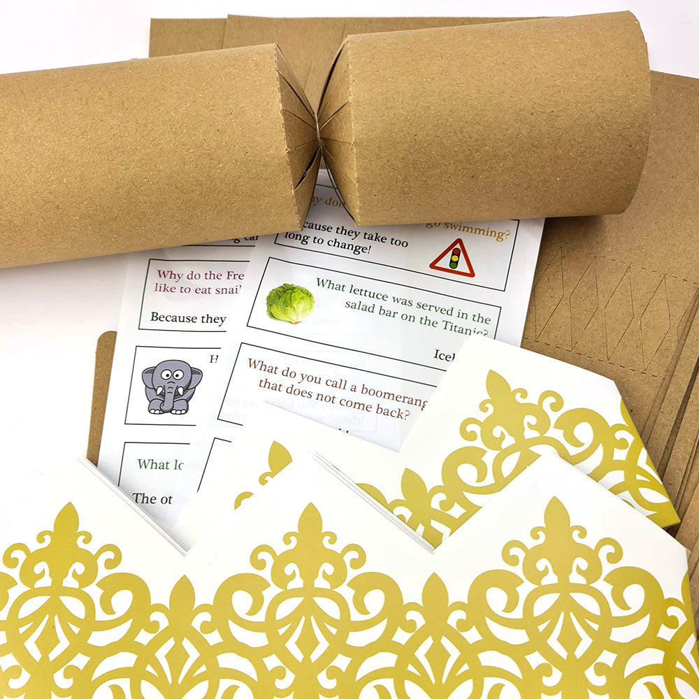 Natural Recycled Kraft | Make Your Own Crackers with Accessories | Craft Kit