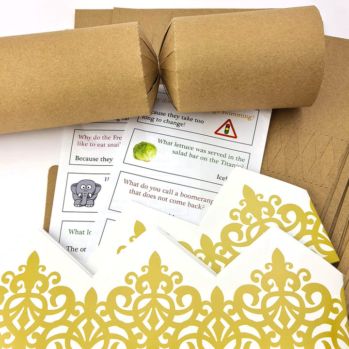 Natural Recycled Kraft | Make Your Own Crackers with Accessories | Craft Kit