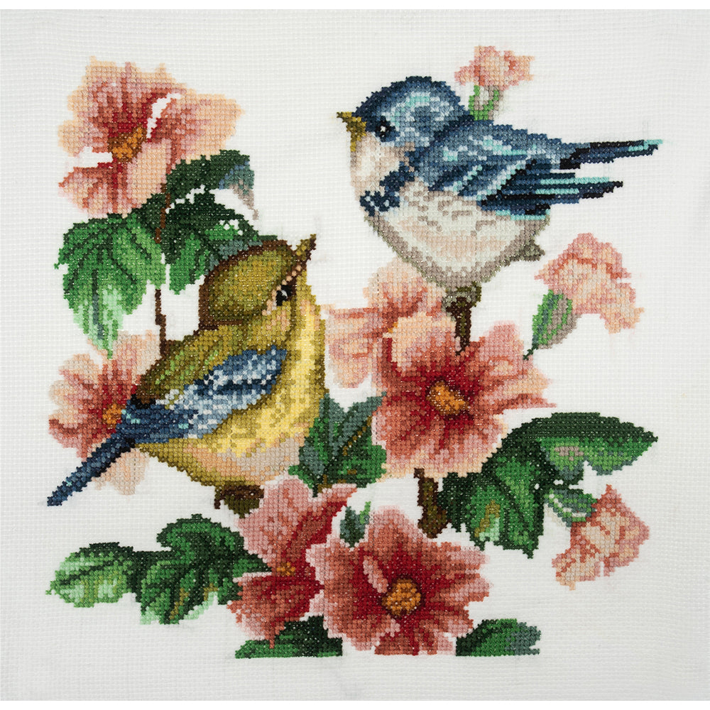 Vintage Spring Birds | Complete Counted Cross Stitch Kit | 36cm Square