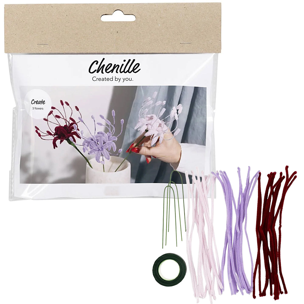 Spider Lillies | Pipecleaner Flower Mini Craft Kit | Makes 3 | Crepe Alternative