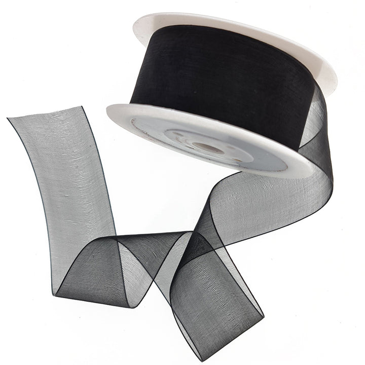 40mm or 25mm Organza Ribbon | Woven Edged |  25m Roll | Choice of Colours