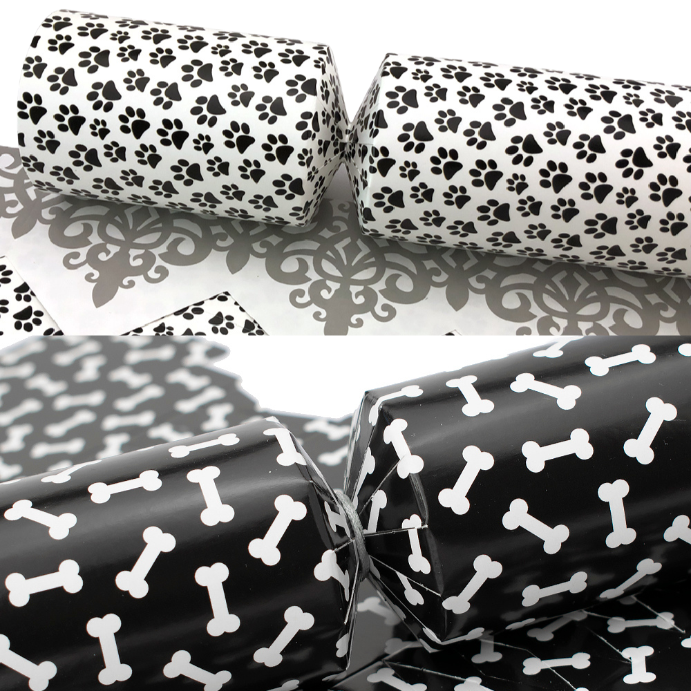 Monochrome Dogs | Cracker Making Craft Kit | Makes 6 Standard Crackers