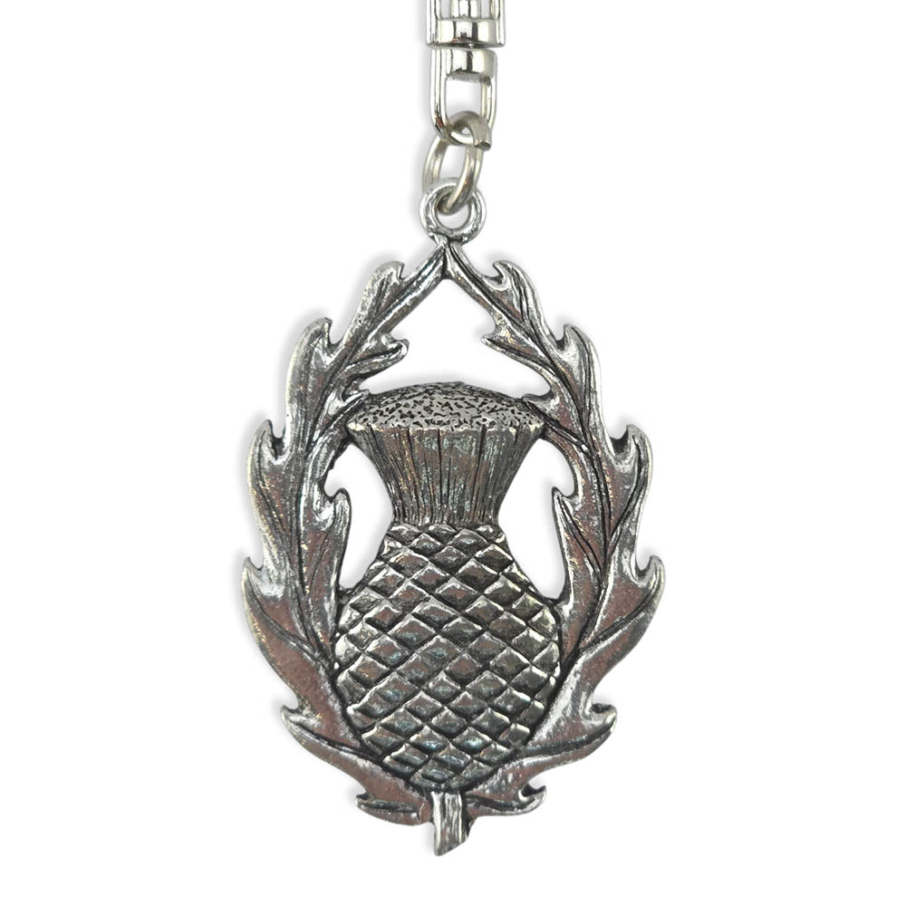 Scottish Thistle | Chunky English Pewter 3D Keyring | Mini Gift | Cracker Filler
