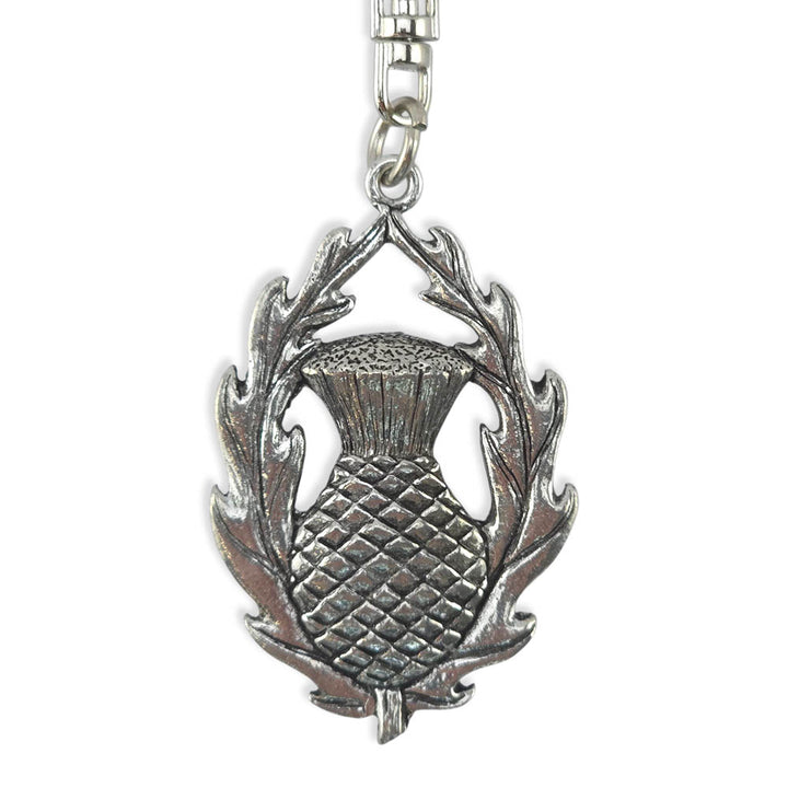 Scottish Thistle | Chunky English Pewter 3D Keyring | Mini Gift | Cracker Filler