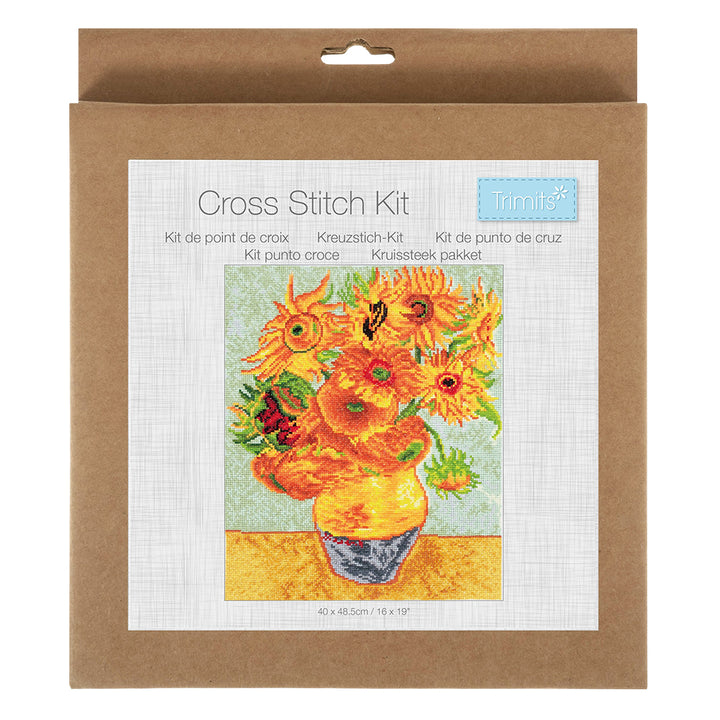 Van Gogh Autumnal Sunflowers | Complete Counted Cross Stitch Kit | 32x40cm