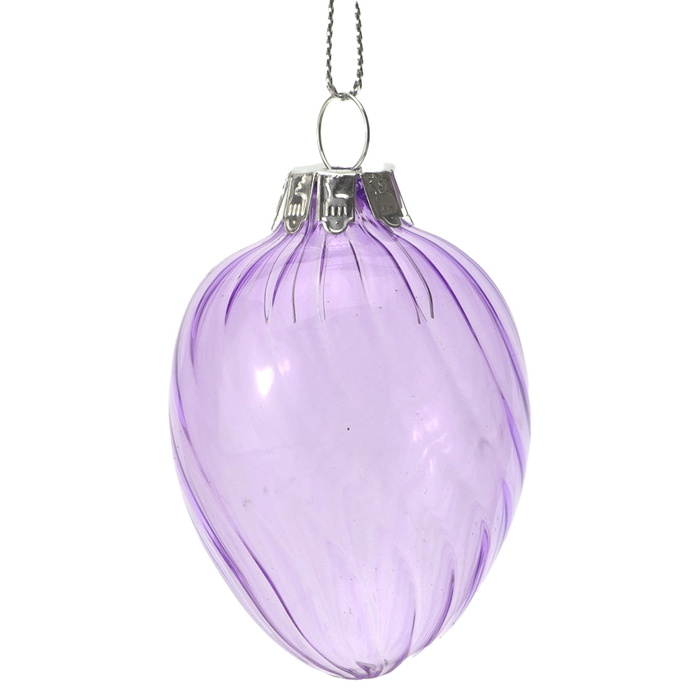 Pastel Lilac | Spiral Glass Egg | Hanging Easter Tree Decoration | Gisela Graham