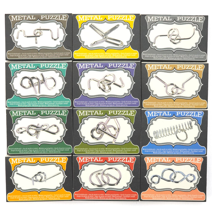 Assorted Mini Metal Puzzles in Boxes | Mini Gift | Cracker Filler