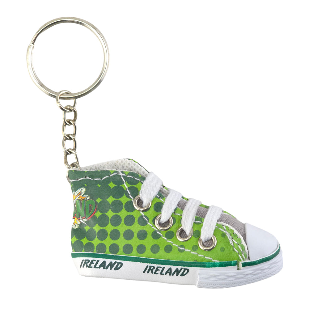 Ireland Pop Art Canvas High Top Trainer Keyring Mini Gift