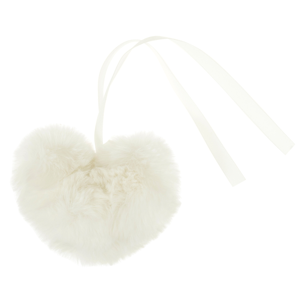 9cm Faux Fur Heart Shaped Pom Pom | Gift Wrap, Home Decor & Crafts
