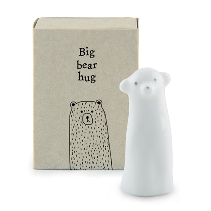 Big Bear Hug in a Matchbox | Porcelain Bear | Cracker Filler | Little Gift