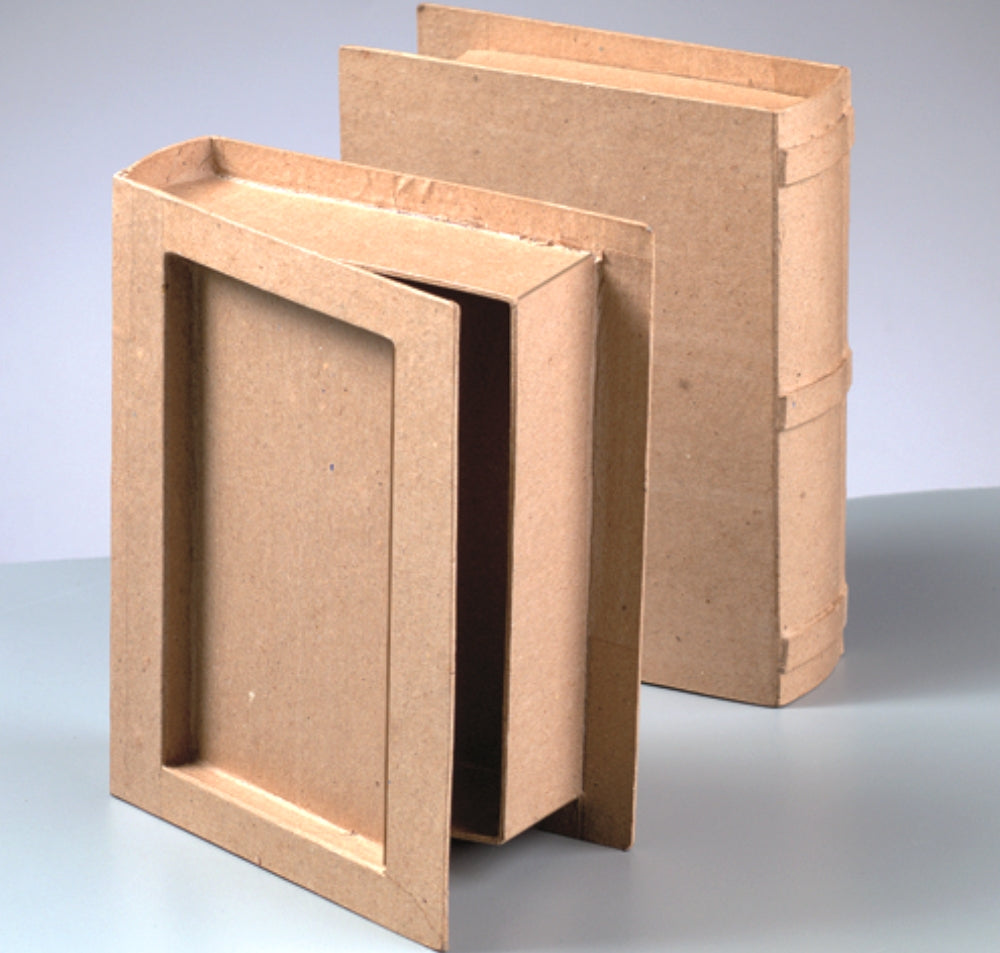 18cm Large Paper Mache Book Box to Decorate | Papier Mache Boxes