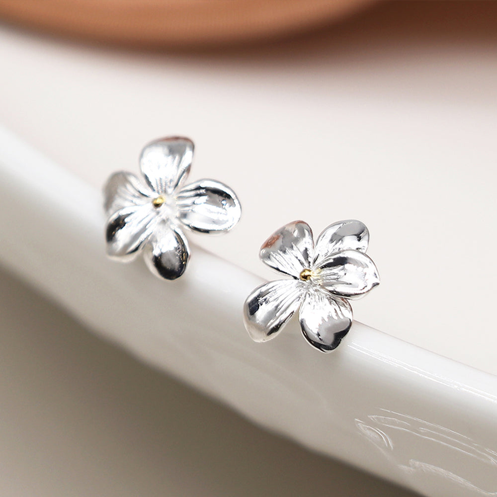 Sterling Silver Violet Flower Earrings | Mini Gift | Cracker Fillers