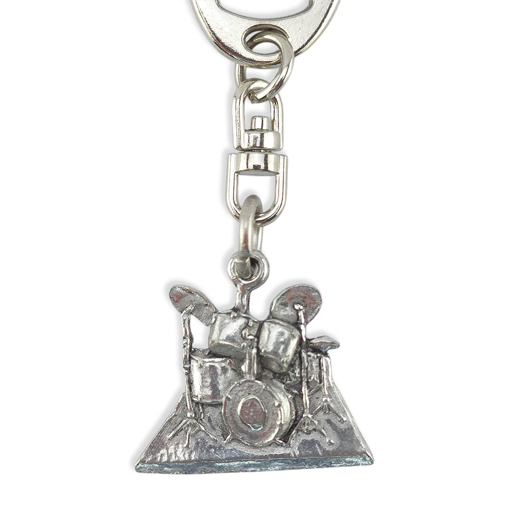 Small Drumkit | English Pewter 3D Keyring | Little Gift | Cracker Filler