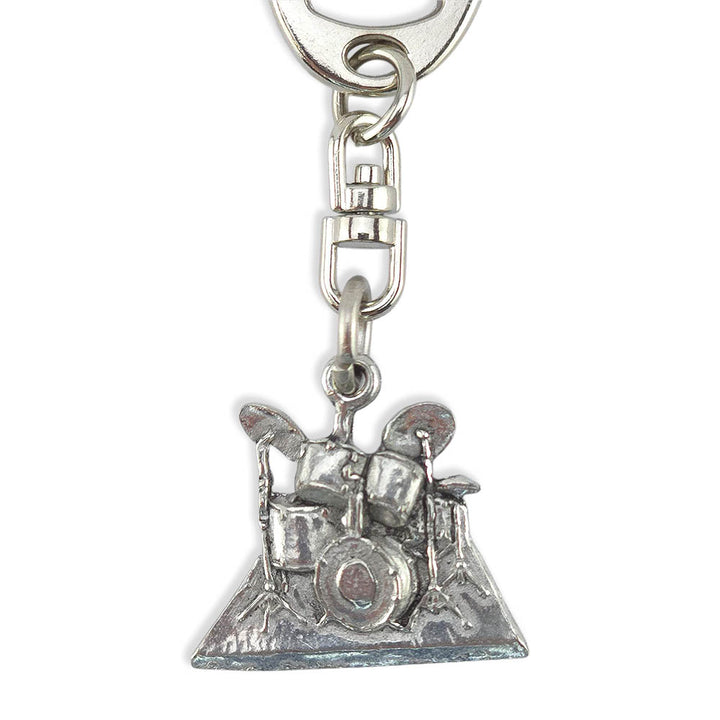 Small Drumkit | English Pewter 3D Keyring | Little Gift | Cracker Filler