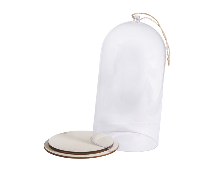 Plastic Bell Jar Cloche with Jute Cord for Crafts | Choice of Size