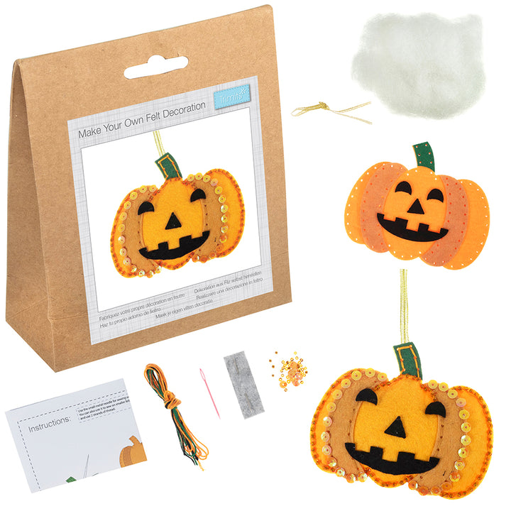 Sew Your Own Felt Pumpkin Ornament | Complete Halloween Craft Kit