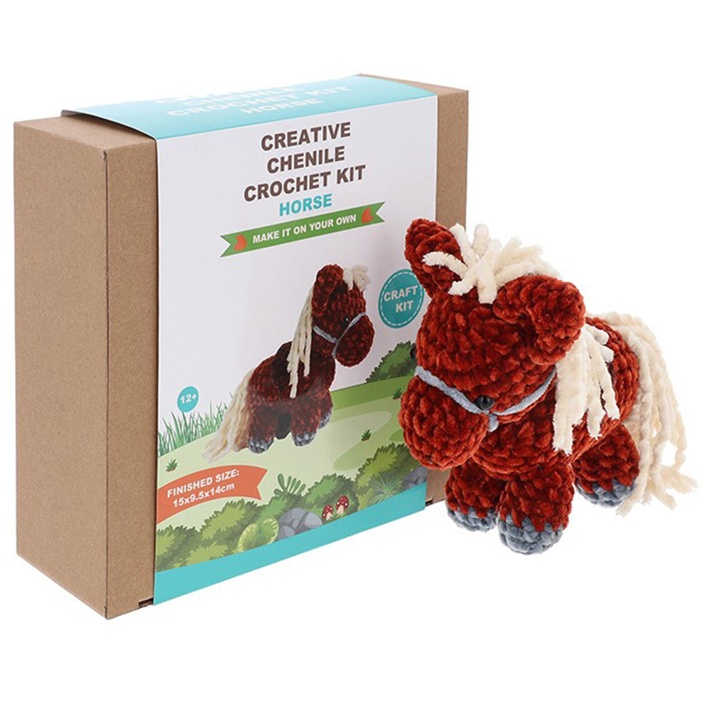 Brown Horse | Complete Crochet Craft Kit for Adults