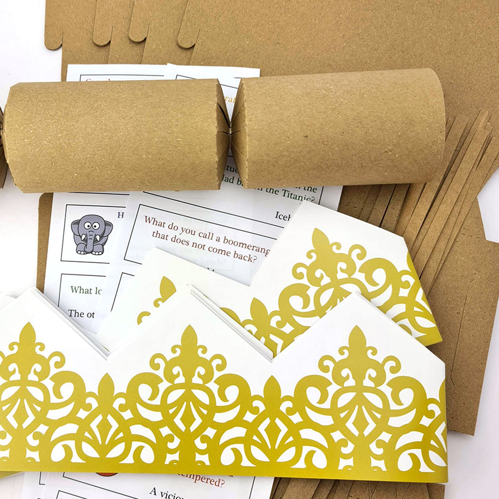 Natural Recycled Kraft | Make Your Own Crackers with Accessories | Craft Kit