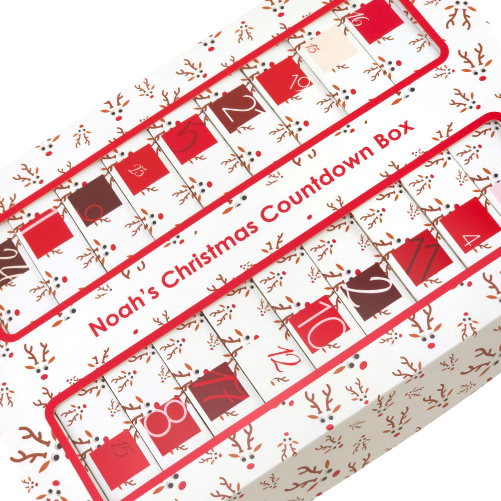 Personalised Advent Calendar Kit | 25 Soap Boxes & Outer Box | Googly Rudolph