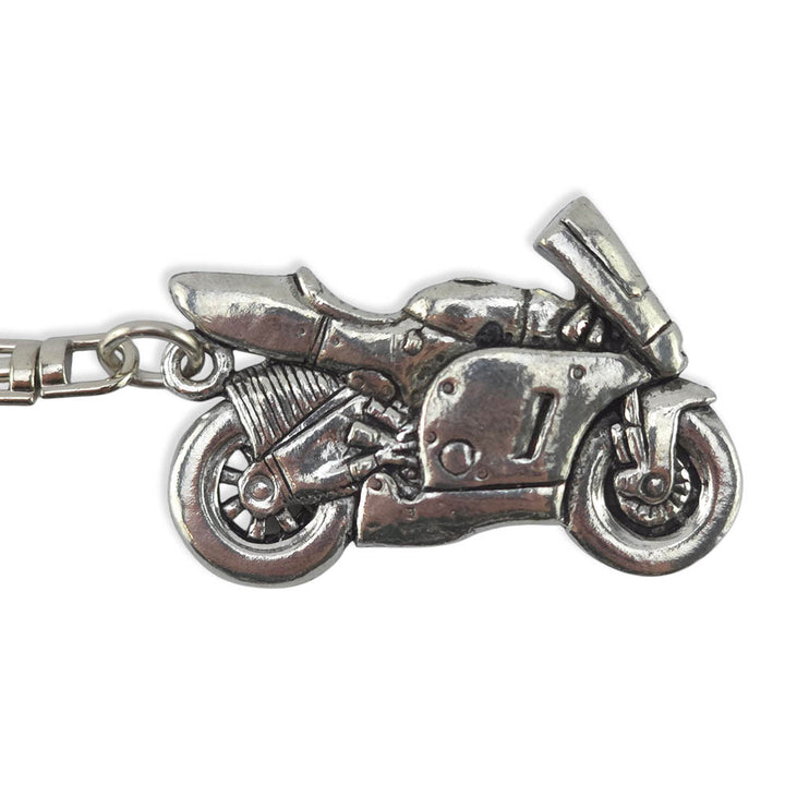 Racing Bike | Chunky English Pewter 3D Keyring | Little Gift | Cracker Filler