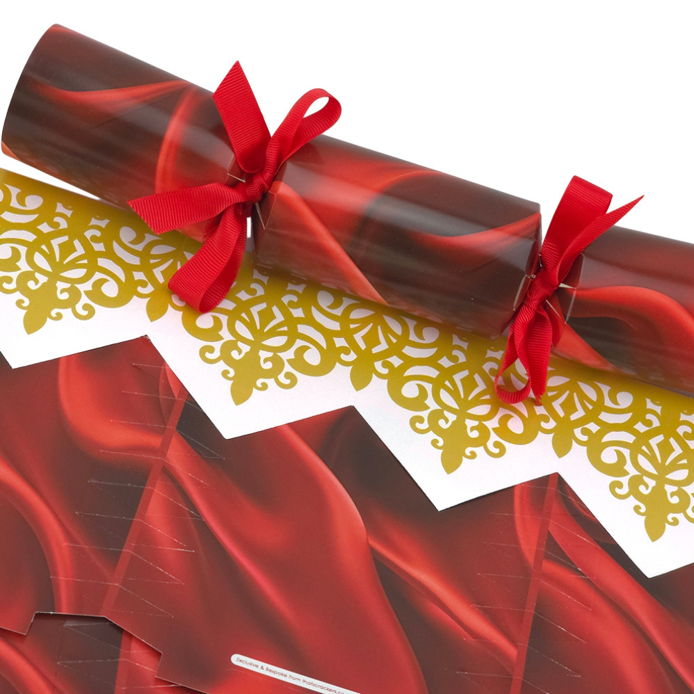 Red Ruffled Silk | Cracker Making Craft Kit | Make & Fill Your Own