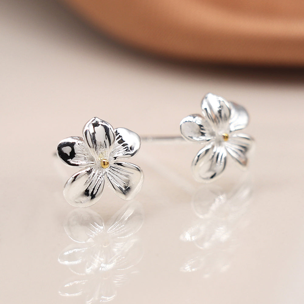 Sterling Silver Violet Flower Earrings | Mini Gift | Cracker Fillers