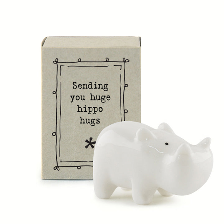 Sending You Huge Hippo Hugs | Porcelain Hippo | Little Gift | Cracker Filler