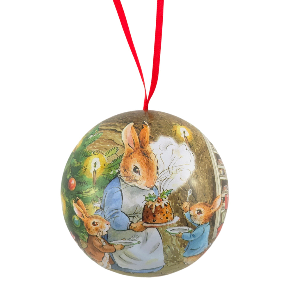 Peter Rabbit at Christmas | Fillable Tinware Spherical Baubles Collection | 7cm