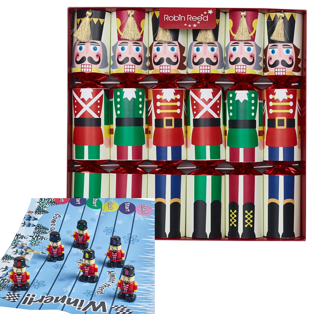 Racing Nutcrackers | 6 Handmade Crackers | Christmas Fun | Ready Made