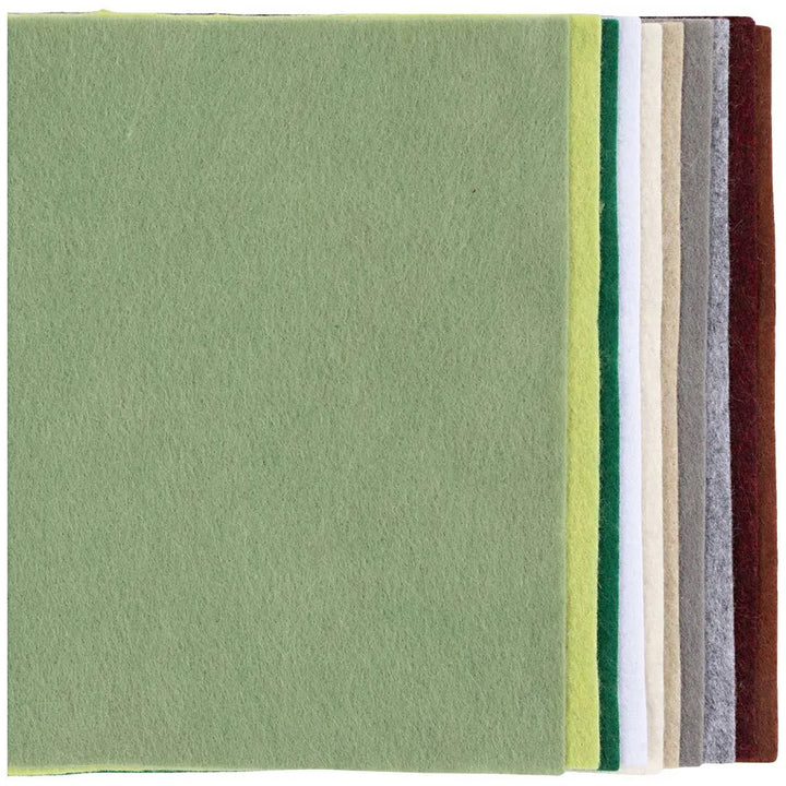 Assorted Mixes | 10 Sheets of Polyester Craft Felt | A4 210x297mm | 2mm Thick