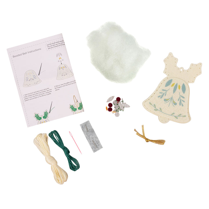 Christmas Bell | Felt & Bead Sewing Kit | Hanging Ornament | Craft Kit