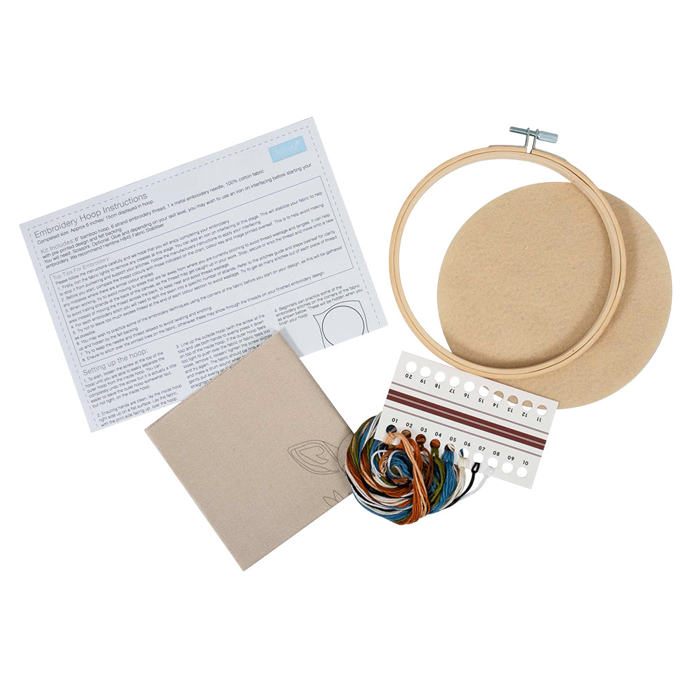 Pretty Deer | Complete Embroidery Kit with Hoop | 15cm Wide