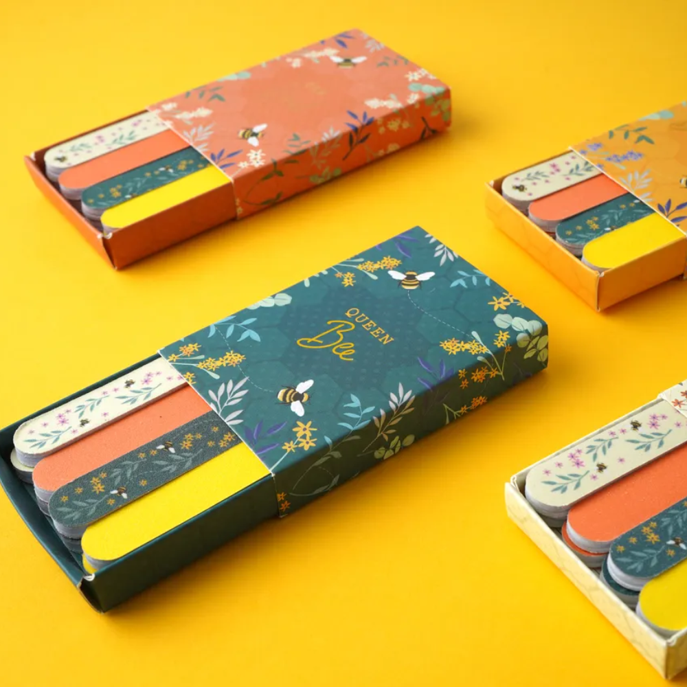 Bee & Hive Matchbox Style Nail Files | Single | Cracker Filler | Matchbox Gift