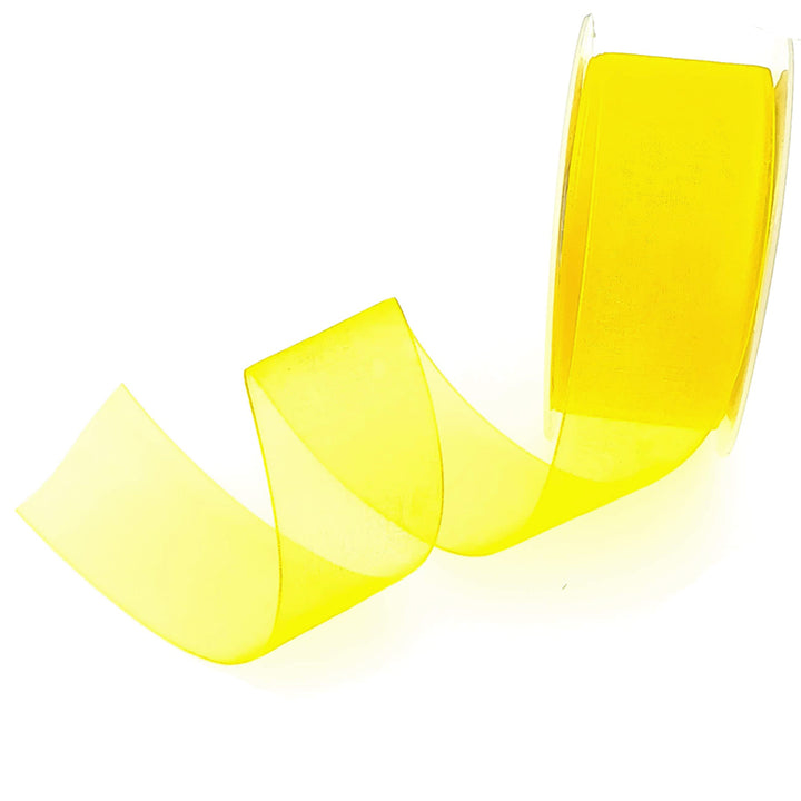 40mm or 25mm Organza Ribbon | Woven Edged |  25m Roll | Choice of Colours