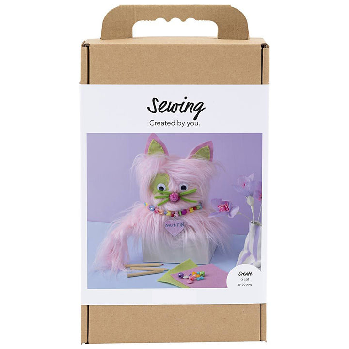 Pretty Pastel Fluffy Cat | Complete Sewing Kit | 22cm Tall