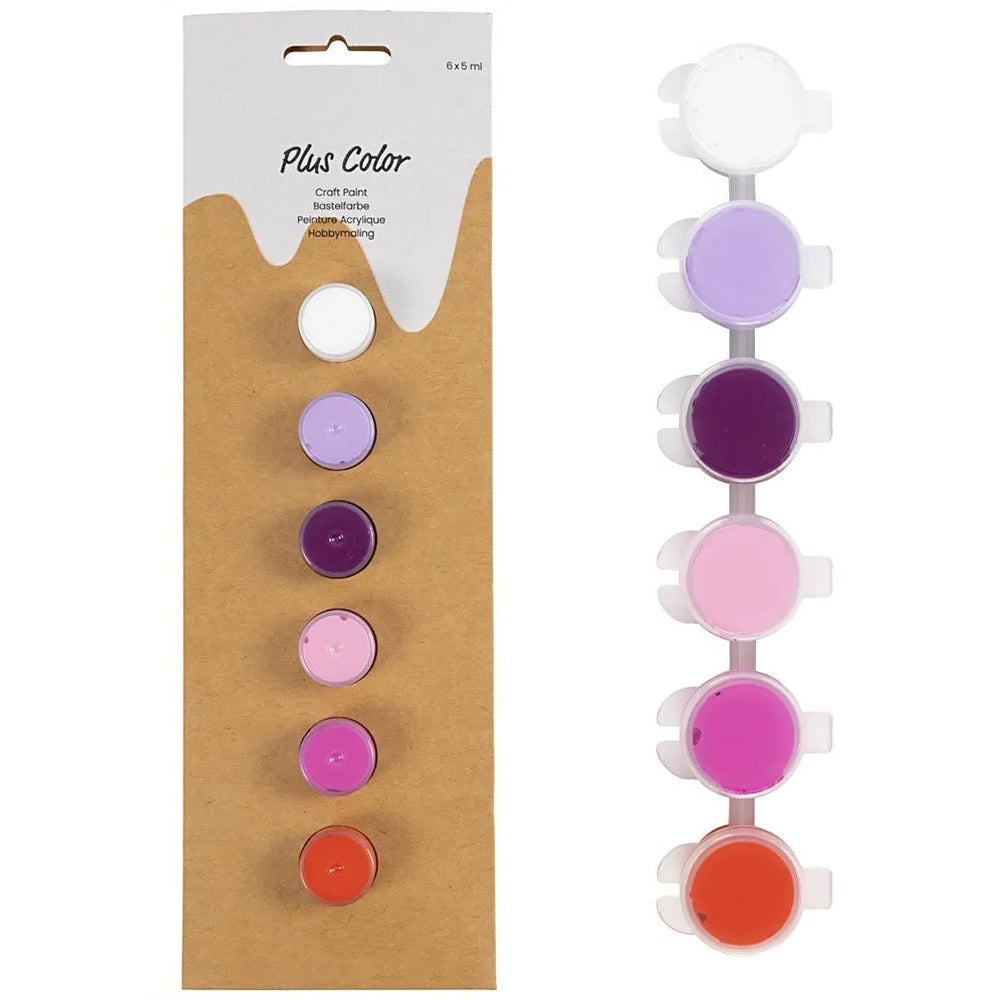 Assorted Palettes | 6 Mini Pots of Acrylic Paint | Water Based & Quick Drying