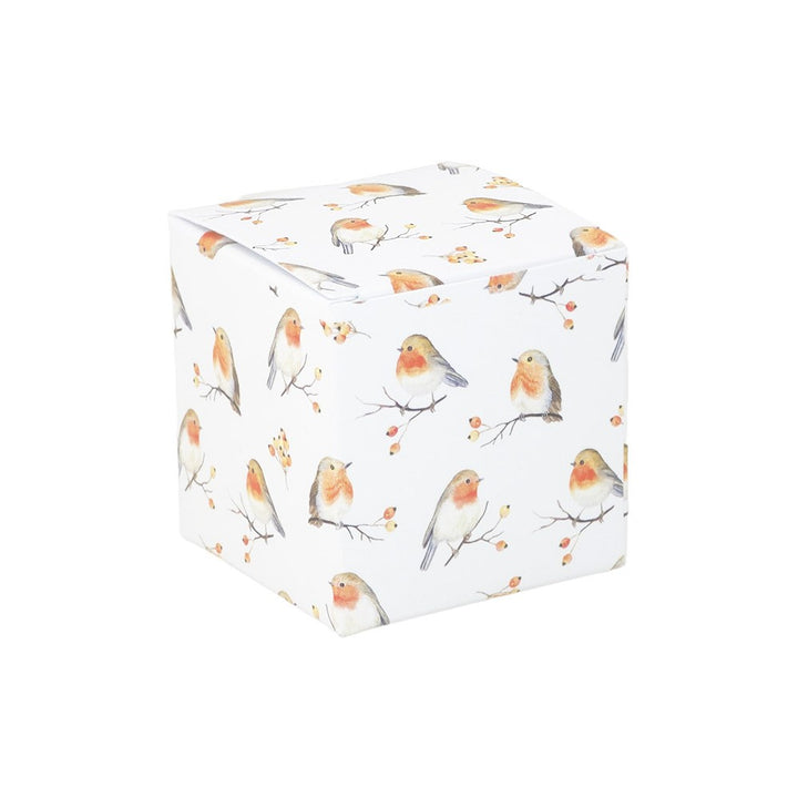 Watercolour Robins | Little Gift Box | 5cm Cube | Single or 6 Boxes