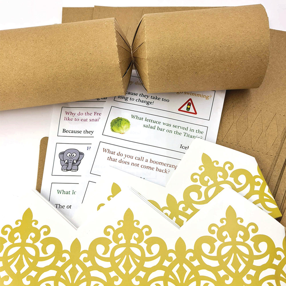 Natural Recycled Kraft | Make Your Own Crackers with Accessories | Craft Kit