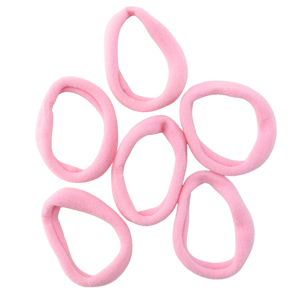 Pink | 6 Jersey Hair Elastics | Mini Gift | Cracker Filler