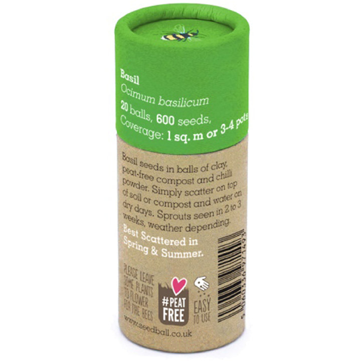 Basil | Luxury Tube of 20 Seedballs | Cracker Filler | Little Gift