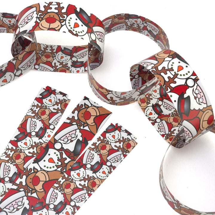 30 Reusable Christmas Paper Chains | Christmas Characters | No Glue | 2.5m