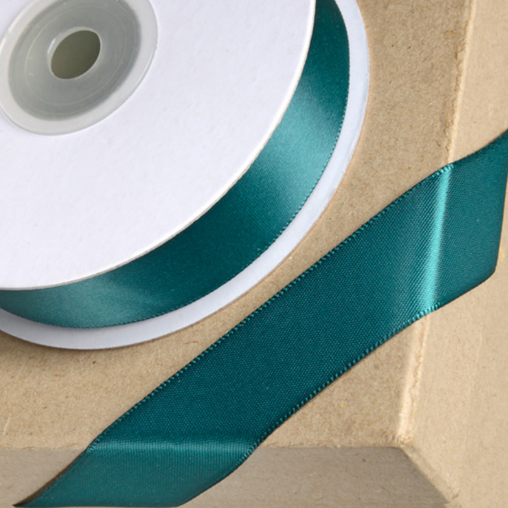 25m Teal 23mm Wide Satin Ribbon for Crafts