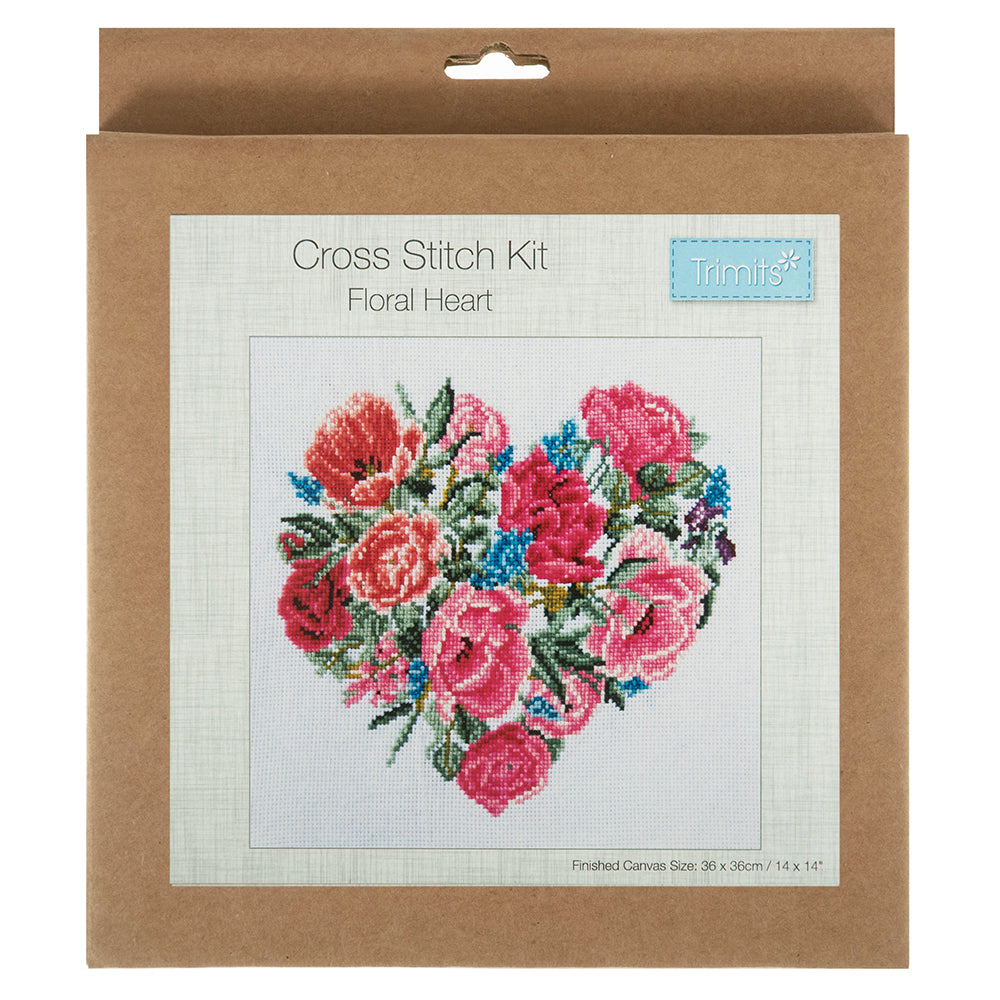 Floral Heart | Counted Cross Stitch | Boxed Kit
