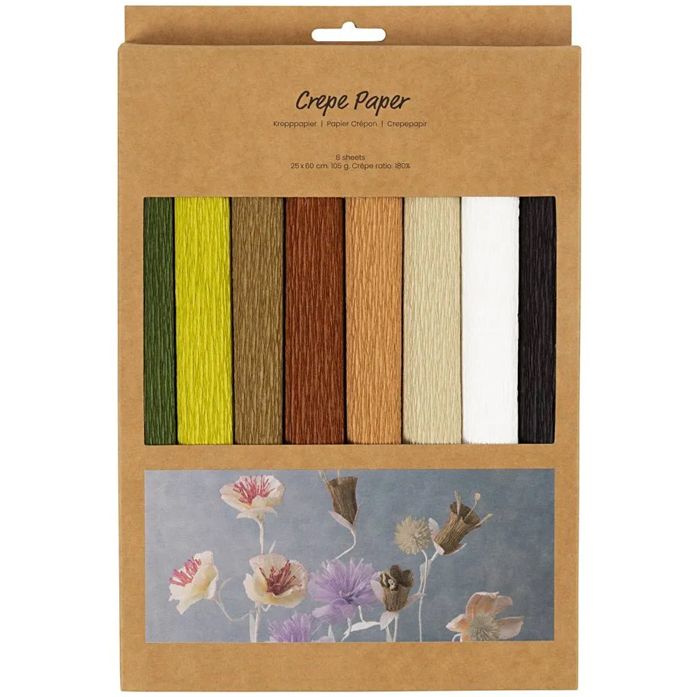 Assorted Mixes | 8 Rolls | Crepe for Paper Flower Making Crafts | 25 x 60cm