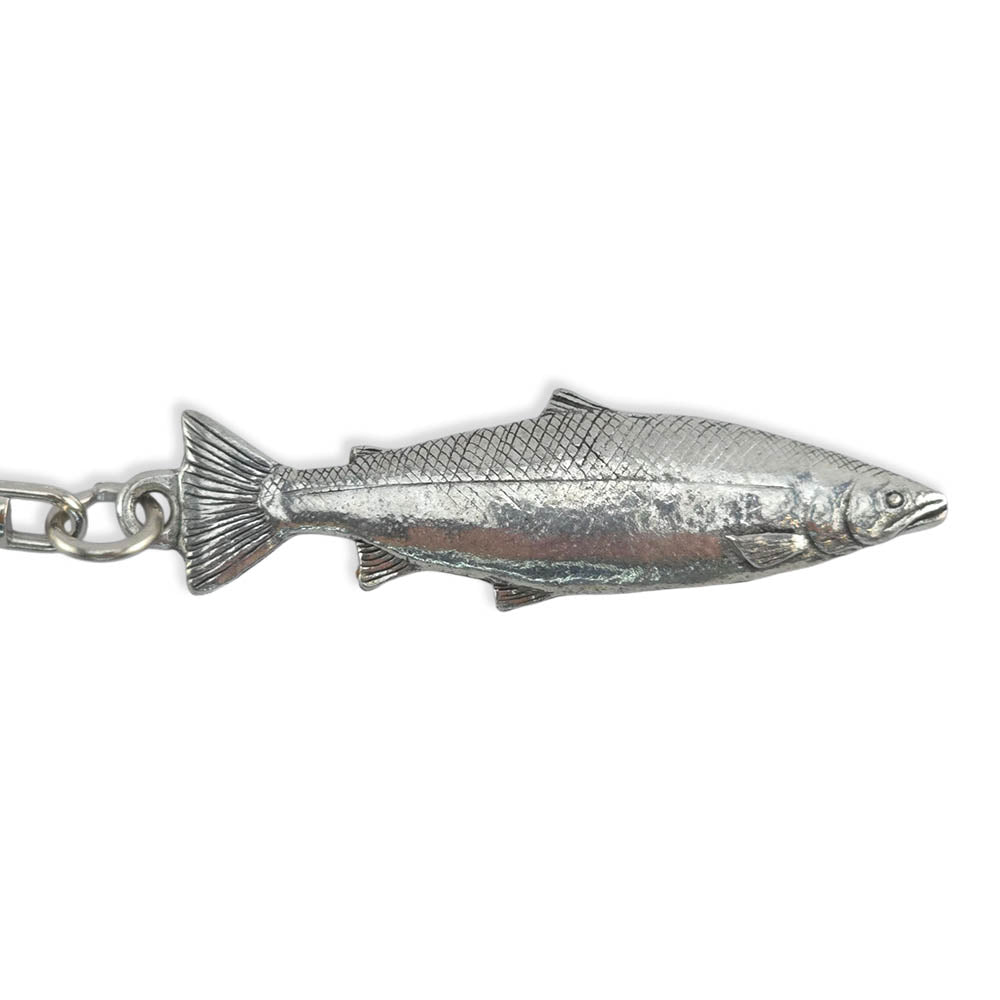 Salmon Fishing | Chunky English Pewter 3D Keyring | Little Gift | Cracker Filler