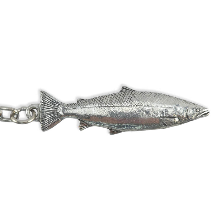 Salmon Fishing | Chunky English Pewter 3D Keyring | Little Gift | Cracker Filler