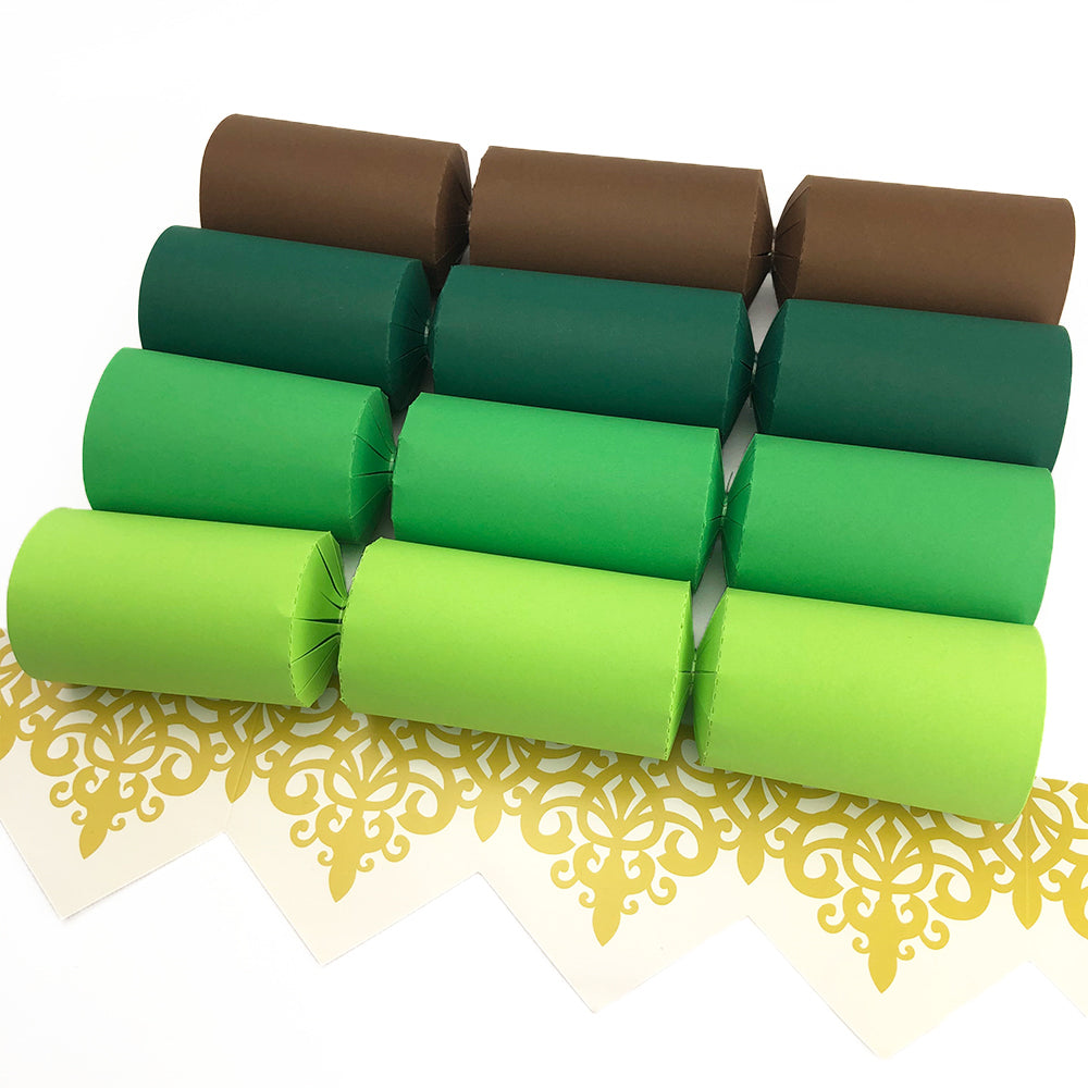 Forest Tones | Craft Kit to Make 16 Crackers | Recyclable | Optional Raffia