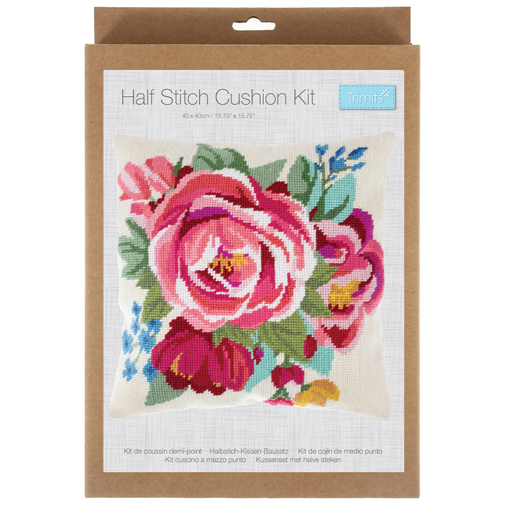 Pretty Spring Blooms Cushion Cover | Half Stitch Tapestry Kit